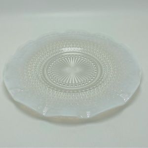 Vintage Anchor Hocking Moonstone Hobnail Ruffled Plate